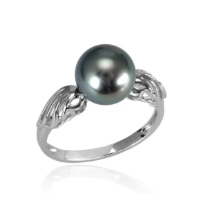 Pierścionek złoty z perłą Tahiti (wzór PSWN)