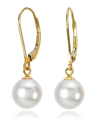 Złote kolczyki z perłami Akoya 8-8,5 mm (wzór CSEV)