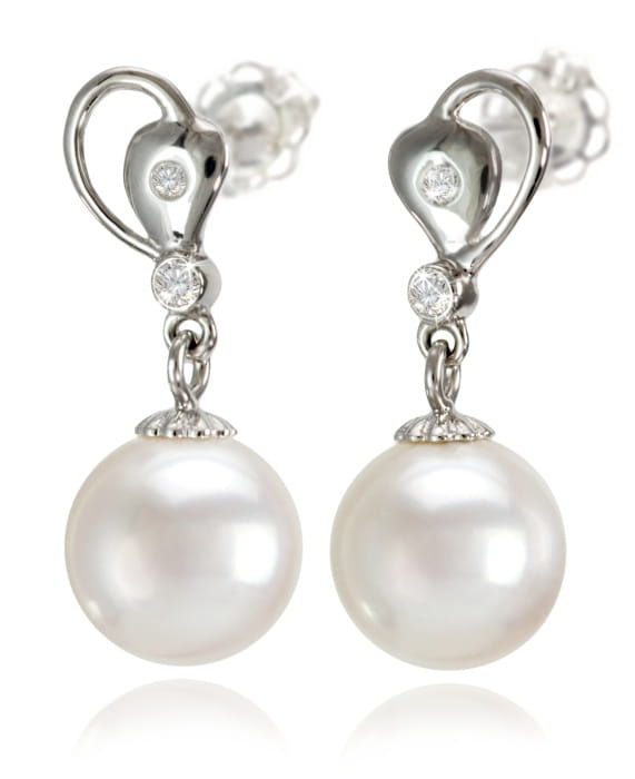 Kolczyki złote z perłami Akoya EA-85W-SHWG14D-EAR