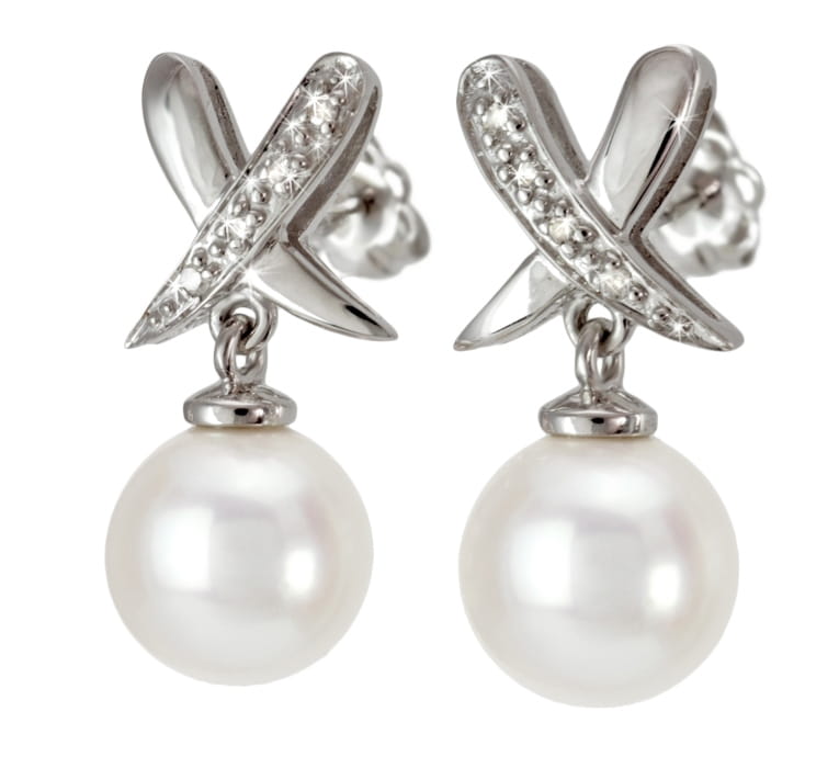 Kolczyki złote z perłami Akoya EA-85W-SHWG14D-XDP