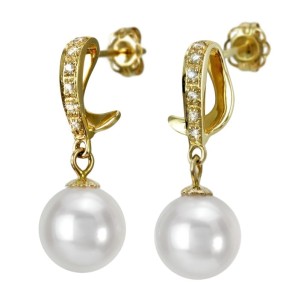 Złote kolczyki z perłami Akoya (wzór 4FR)