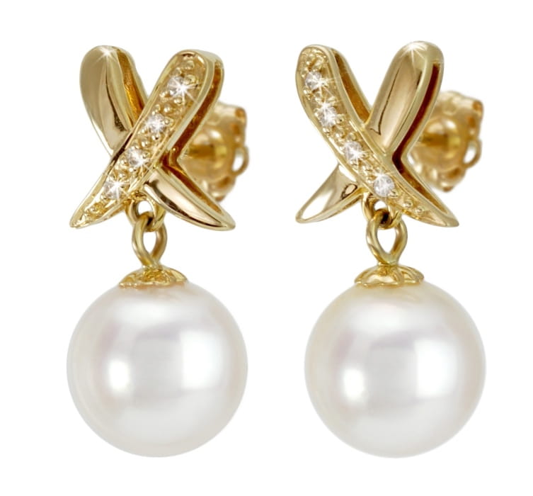 Złote kolczyki z perłami Akoya EA-85W-SHYG14D-XDP