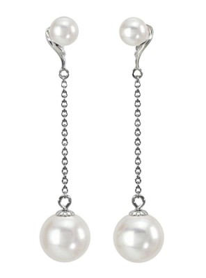 Wiszące kolczyki złote z perłami Akoya (wzór CH2P)