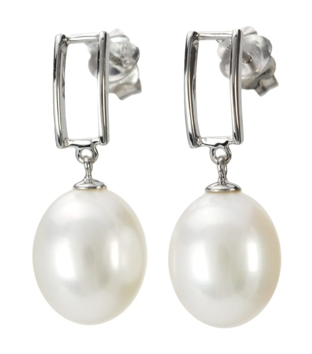 Kolczyki złote z perłami EF-100WDS-SHWG14-RCT