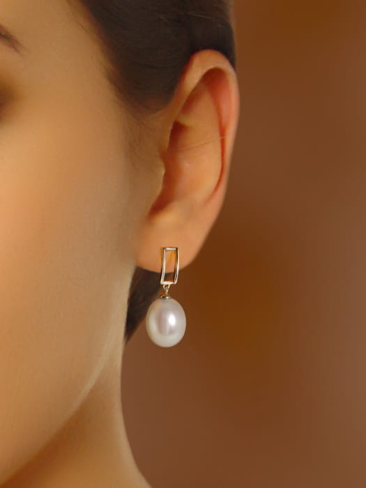 Kolczyki złote z perłami EF-100WDS-SHWG14-RCT 2