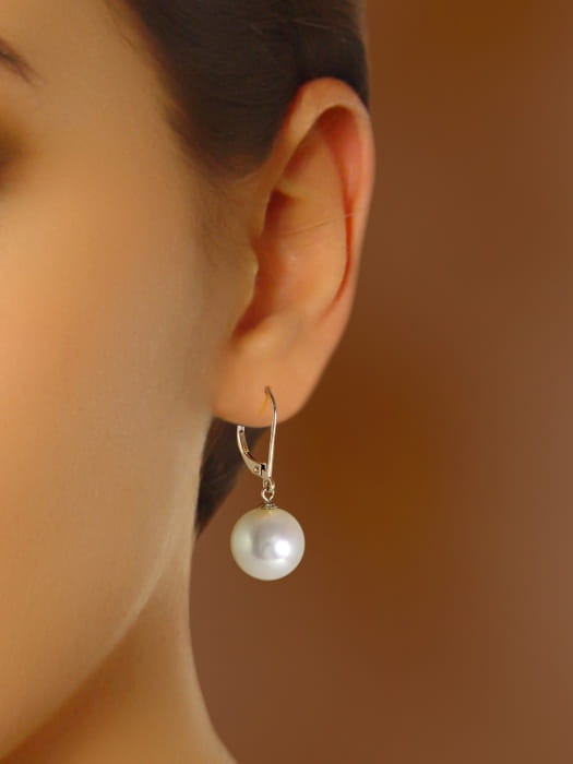 Kolczyki złote z perłami 11-12 mm EF-120W-LVWG14-CSEV 2