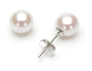 Kolczyki złote z perłami 7-7,5 mm (wzór CSES)