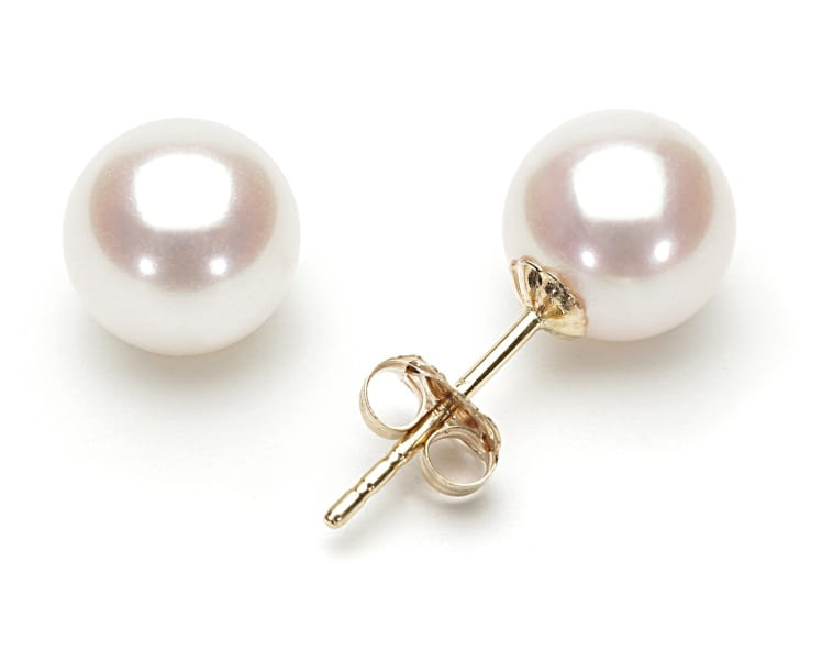 Złote kolczyki z perłami 7-7,5 mm EF-75W-SYG14-CSES