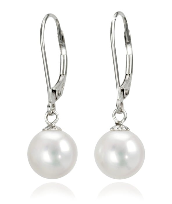 Kolczyki złote z perłami 8-8,5 mm EF-85W-LVWG14-CSEV