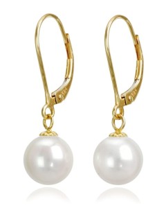 Złote kolczyki z perłami 8-8,5 mm (wzór CSEV)