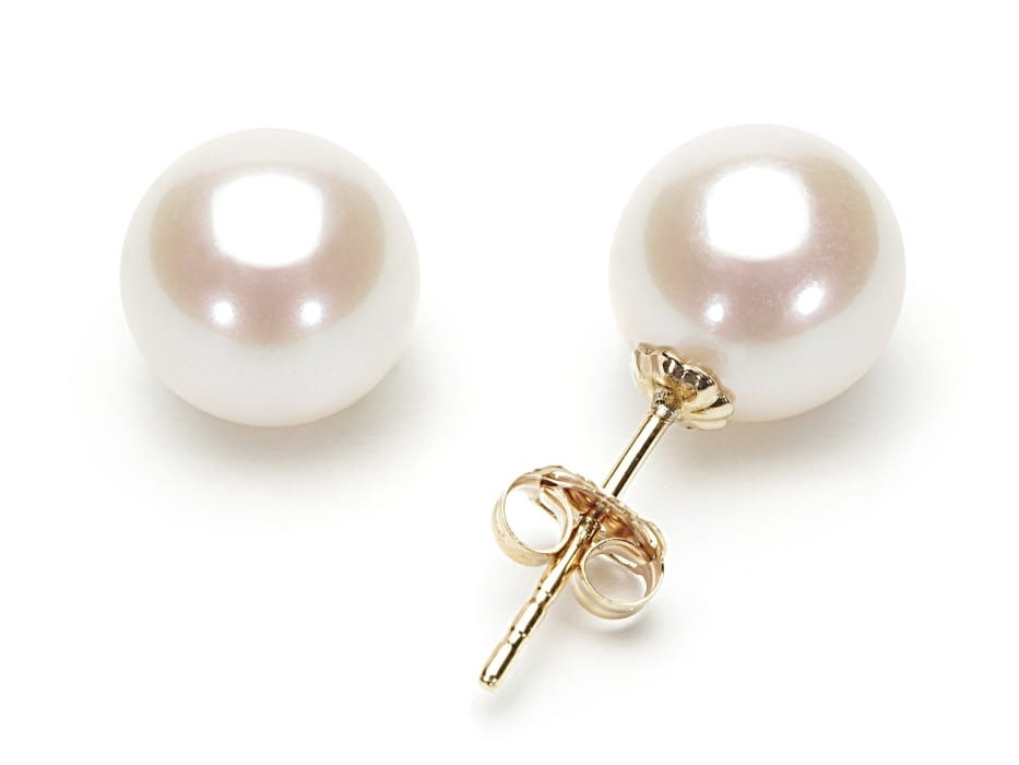 Złote kolczyki z perłami 8-8,5 mm EF-85W-SYG14-CSES