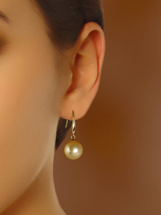 Kolczyki ze złotymi perłami South Sea ES-110G-BYG14-CSEB 2