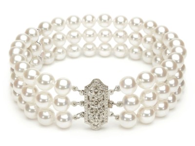 Bransoleta 3-rzędowa z perłami Akoya 6-6,5 mm (wzór ACHX-WG)