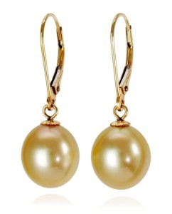 Kolczyki ze złotymi perłami South Sea 9-10 mm (wzór CSEV)