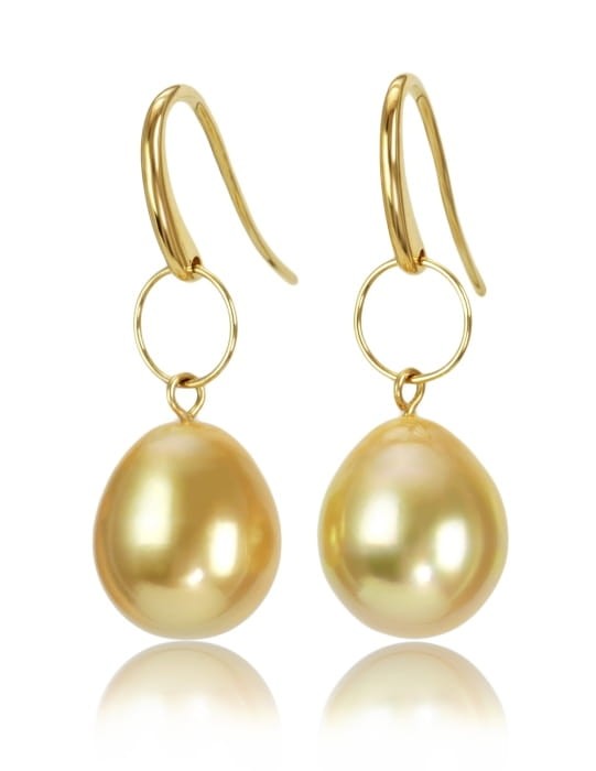 Złote kolczyki z perłami South Sea ES-130GDS-BYG18-CIR