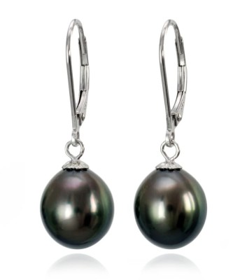 Kolczyki złote z owalnymi perłami Tahiti 9-10 mm (wzór CSEV)