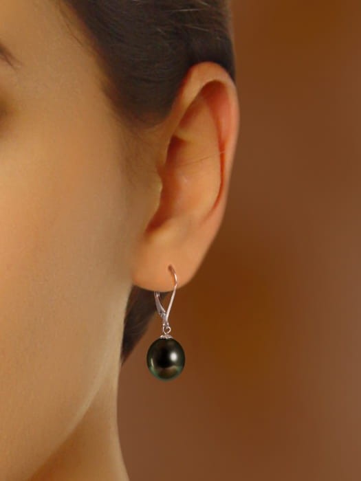 Kolczyki złote z owalnymi perłami Tahiti 9-10 mm ET-100BDS-LVWG14-CSEV 2