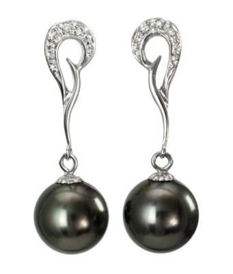 Kolczyki złote z perłami Tahiti (wzór QMK)