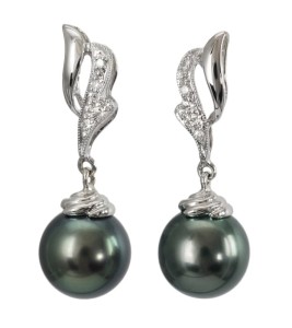 Kolczyki złote z perłami Tahiti (wzór RFLM)