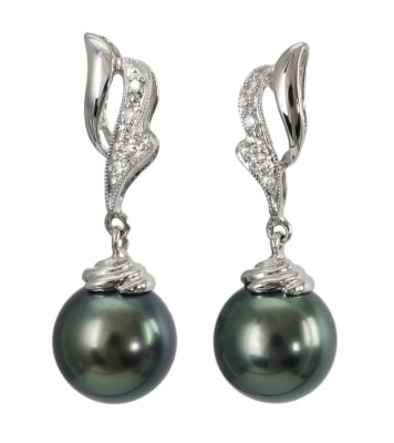 Kolczyki złote z perłami Tahiti (wzór RFLM)