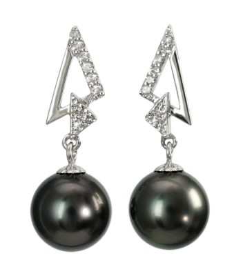 Kolczyki złote z perłami Tahiti (wzór TRN)