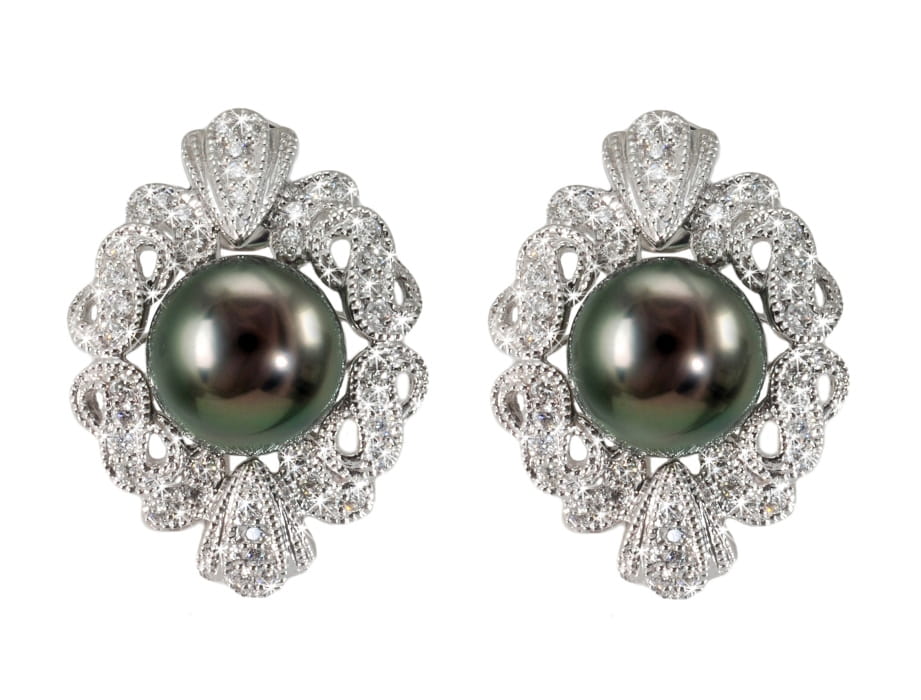 Kolczyki złote z perłami Tahiti ET-100B-SWG14D-LAC