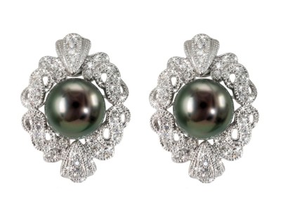 Kolczyki złote z perłami Tahiti (wzór LAC)