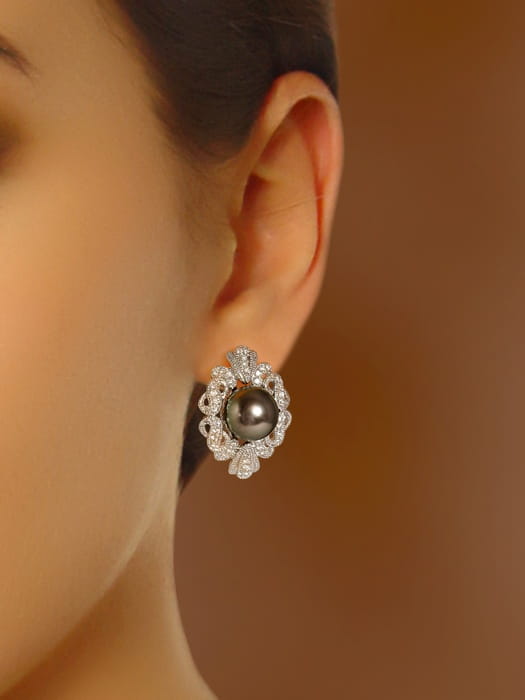 Kolczyki złote z perłami Tahiti ET-100B-SWG14D-LAC 2