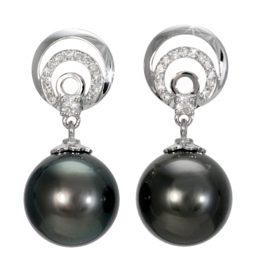 Kolczyki złote z perłami Tahiti (wzór 3PEA)