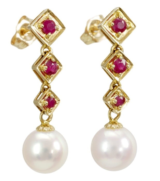 Złote kolczyki z perłami Akoya EA-80W-SHYG14R-RMB