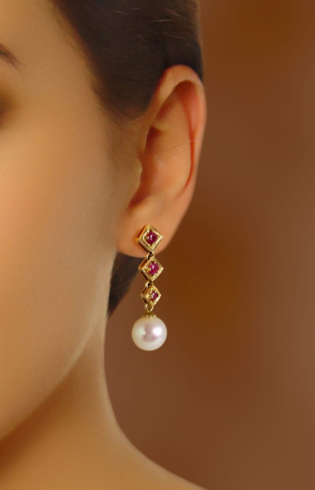 Złote kolczyki z perłami Akoya EA-80W-SHYG14R-RMB 2