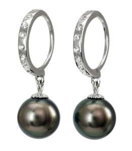 Kolczyki złote z perłami Tahiti (wzór DRIM)