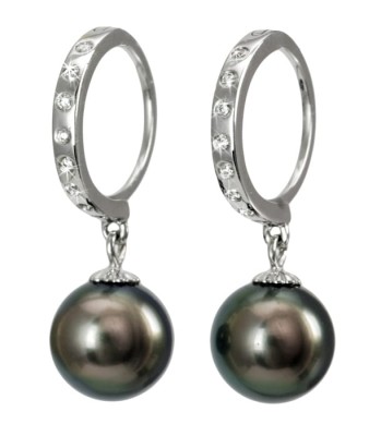 Kolczyki złote z perłami Tahiti (wzór DRIM)