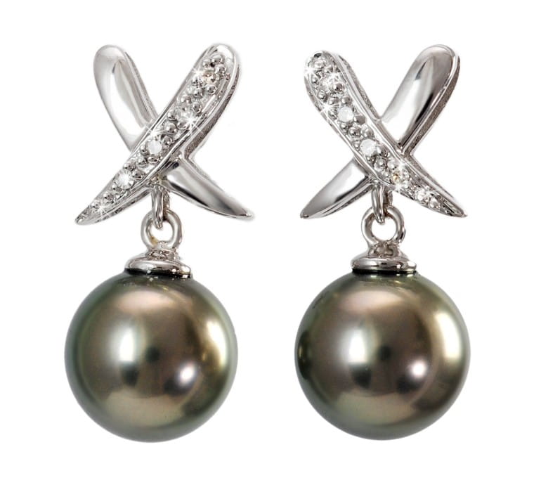 Kolczyki złote z perłami Tahiti ET-90B-SHWG14D-XDP