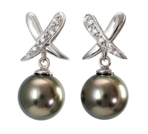 Kolczyki złote z perłami Tahiti (wzór XDP)