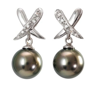 Kolczyki złote z perłami Tahiti (wzór XDP)