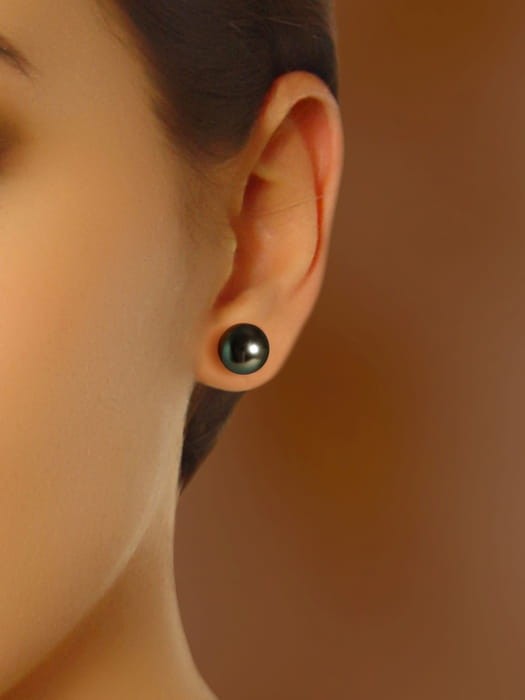 Kolczyki złote z perłami Tahiti 8-9 mm ET-90B-SWG14-CSES 2