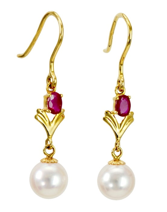 Złote kolczyki z perłami Akoya EA-75W-BYG14R-LDP