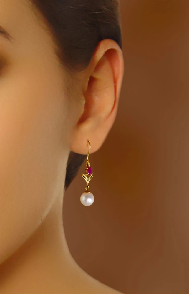 Złote kolczyki z perłami Akoya EA-75W-BYG14R-LDP 2