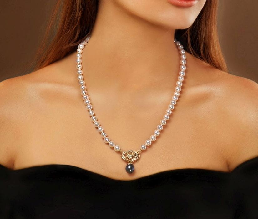 Kolia z pereł Akoya 6,5-7 mm KA1-70W-BPYG14D-DHP 3