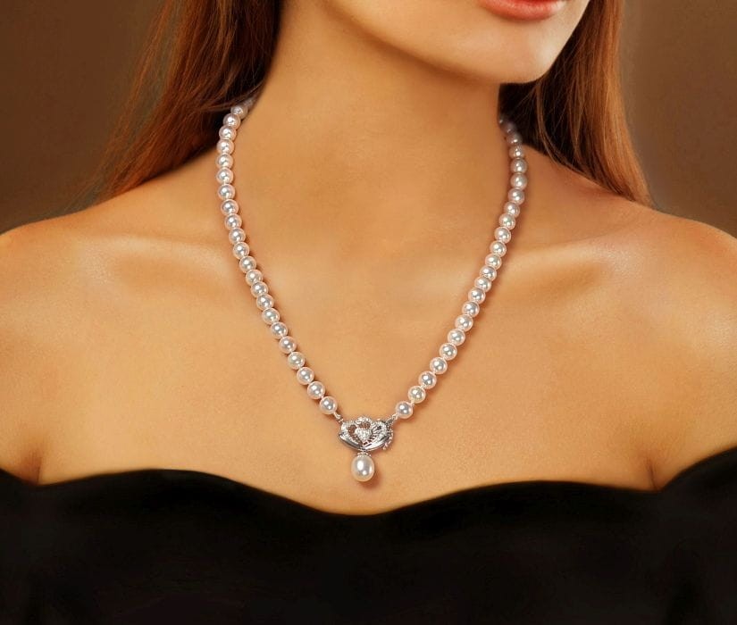 Kolia z pereł Akoya 6,5-7 mm KA1-70W-WPWG14D-DHP 3