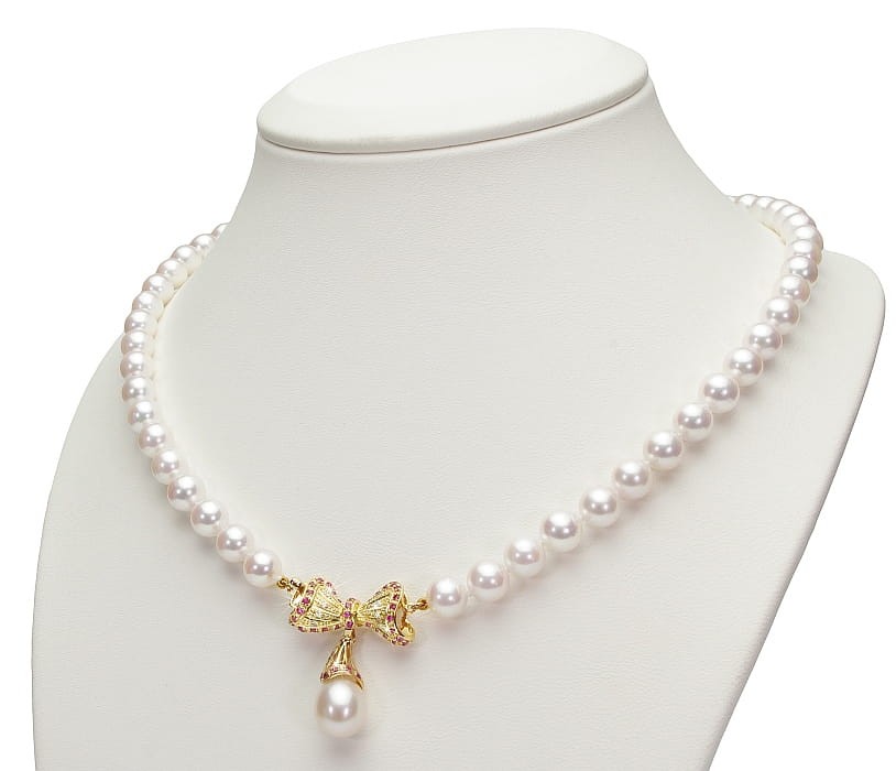 Kolia z pereł Akoya 7-7,5 mm KA1-75W-WPYG14DR-BWDP1 2