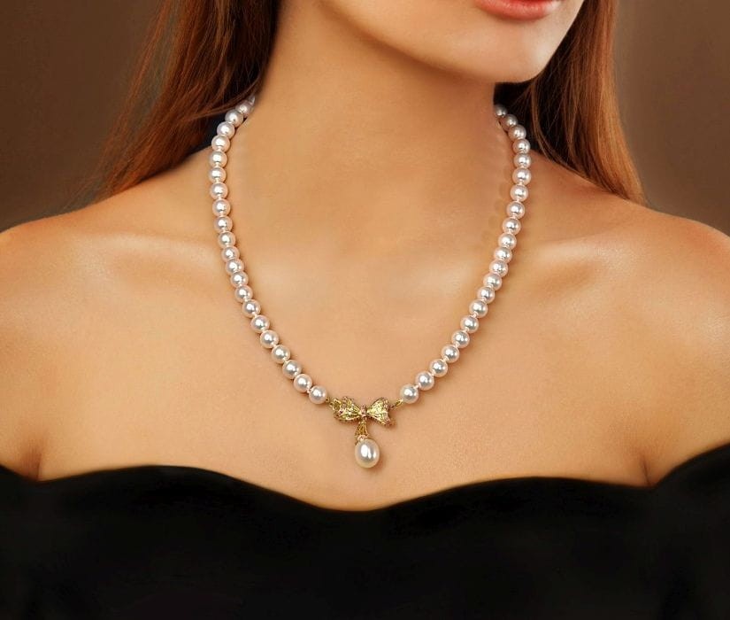 Kolia z pereł Akoya 7-7,5 mm KA1-75W-WPYG14DR-BWDP1 5