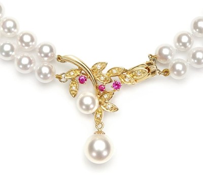 2-rzędowa kolia z pereł Akoya 6-6,5 mm (wzór TWG-YG)