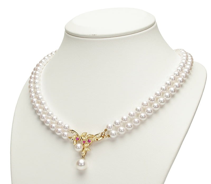 2-rzędowa kolia z pereł Akoya 6-6,5 mm KA2-65W-WPYG14DR-TWG 2