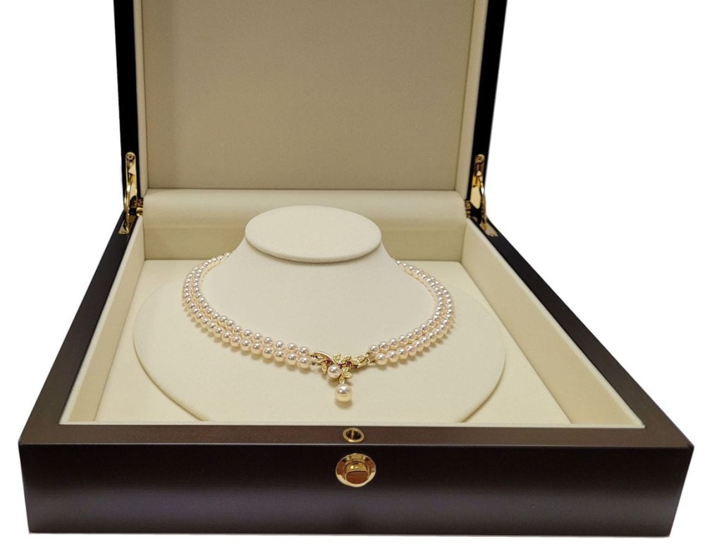 2-rzędowa kolia z pereł Akoya 6-6,5 mm KA2-65W-WPYG14DR-TWG 4