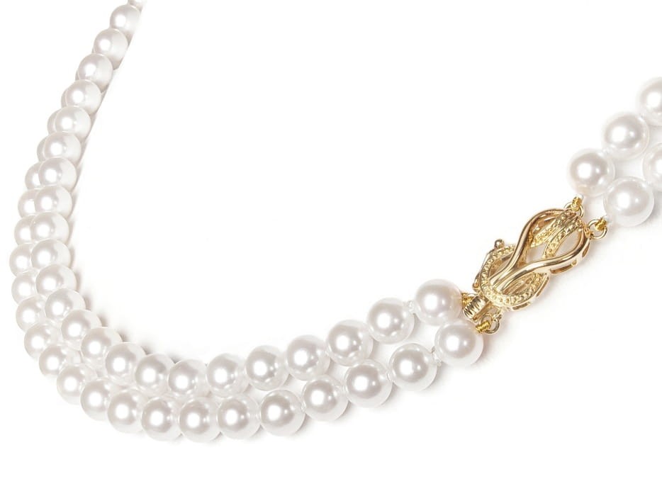 2-rzędowa kolia z pereł Akoya 6-6,5 mm KA2-65W-YG14-DOCL