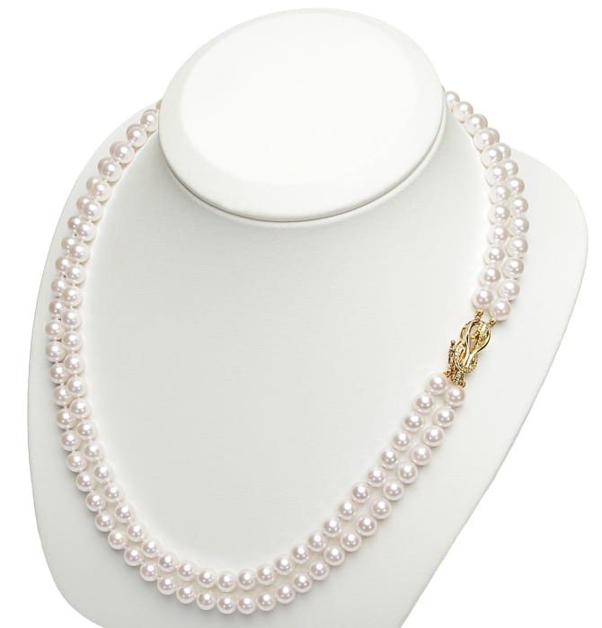 2-rzędowa kolia z pereł Akoya 6-6,5 mm KA2-65W-YG14-DOCL 2