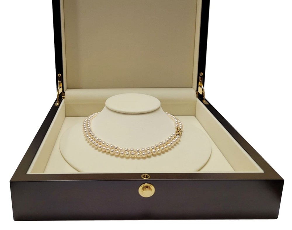 2-rzędowa kolia z pereł Akoya 6-6,5 mm KA2-65W-YG14-DOCL 5