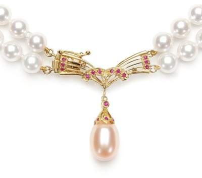 2-rzędowa kolia z pereł Akoya 6-6,5 mm (wzór ARCS-YG)